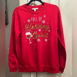Full of Holiday Spirit Christmas or New Year Sweatshirt - size XS